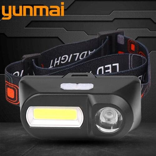 Mini COB LED Headlight Headlamp Head Lamp Flashlight USB Rechargeable 18650 Torch Camping Hiking Night Fishing Light