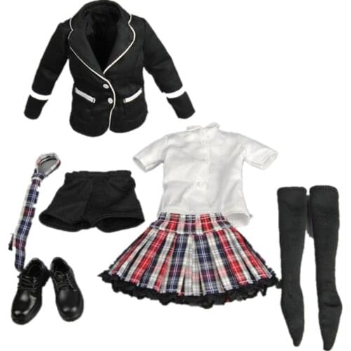 1/6 Scale Women Female Clothes Black School Uniform For 12 " Figure
