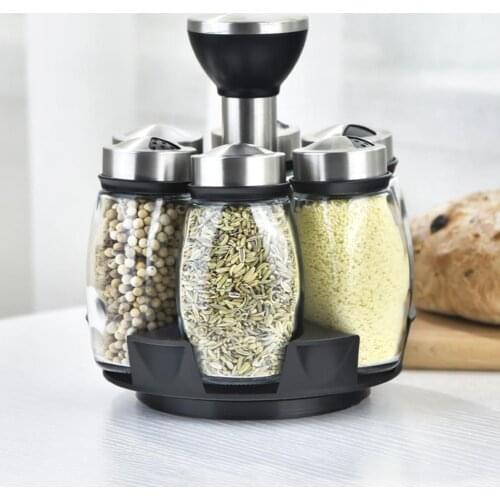 1 Set Spice Bottle Lightweight Strong Sealing Durable Rotated Spice Shelf Rack for Gifts