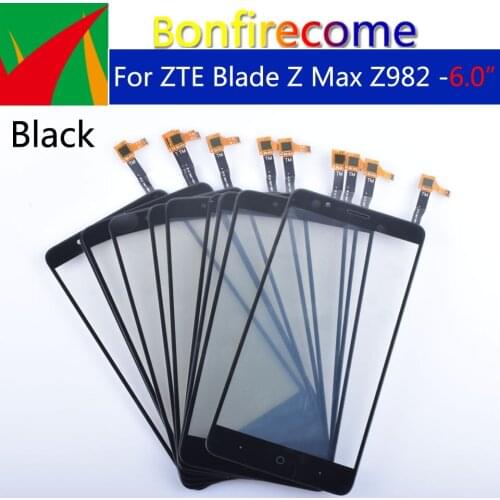 10Pcs\lot For ZTE Blade Z Max Z982 Touch Screen Panel Digitizer Sensor Front Glass Outer Touchscreen Replacement 6.0 inch