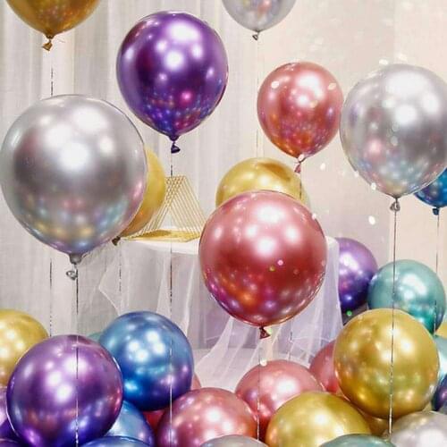 100 pcs Thick Metallic Balloon Chrome round Birthday Party Scene Layout Bridal Chamber Decorative Balloon Balloon