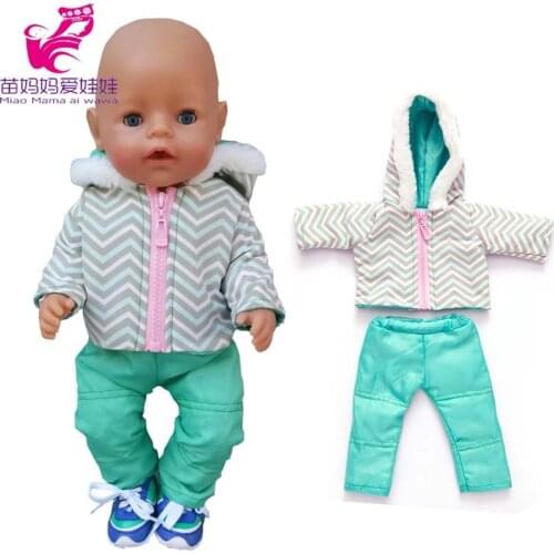17 inch Baby Doll winter snow clothes for bebe doll 18 Inch American OG girl Doll fur jacket