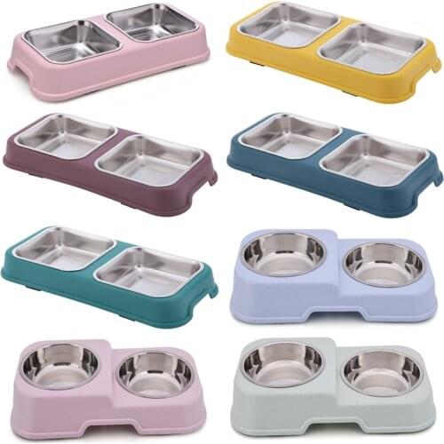 2 Styles Stainless Steel Dog Bowl For Dish Water Dog Food Bowl Pet Puppy Cat Bowl Feeder Feeding Dog Water Bowl For Dogs Cats