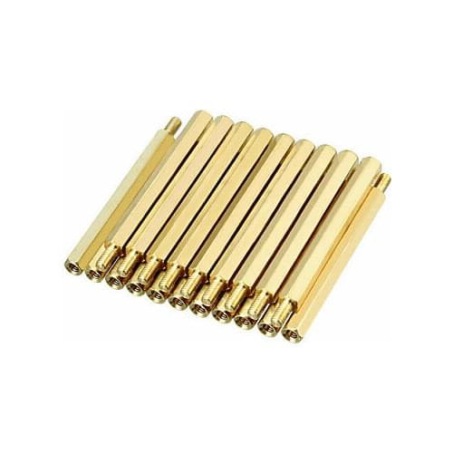 20pcs M3 60+6mm Female Male Thread Brass Hex Standoff Spacer Screws PCB Pillar