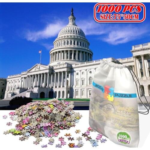 3D Paper Jigsaw Puzzle 1000 pieces wooden toys puzzles for adults Educational Toys Decoration Stickers United States White House