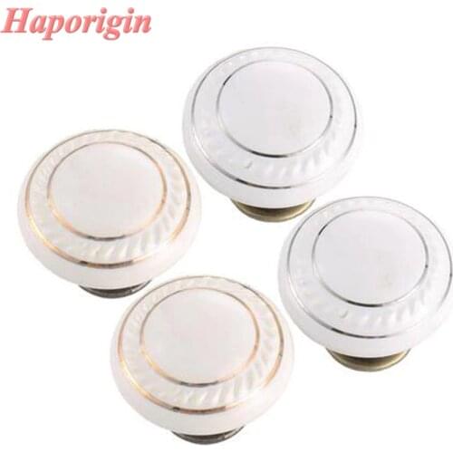 4pcs 35mm Kitchen Cabinet Drawer Knobs Rustic Ceramic Knobs Wardrobe Porcelain Handles Kids Bedroom Cupboard Knobs Dresser Pulls