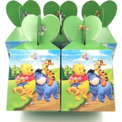 6pcs Winnie Bear Candy Box Happy Birthday Party Supplies Festival Decoration Event Party Favor Gender Reveal Decor
