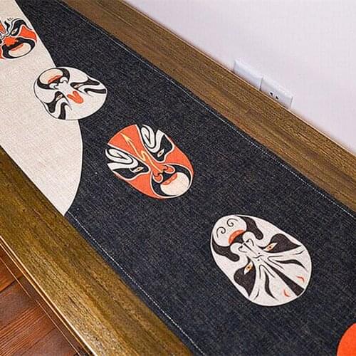 Acial makeup in Beijing Opera table runner Chinese classical The American village tablecloth Christmas gift table decor