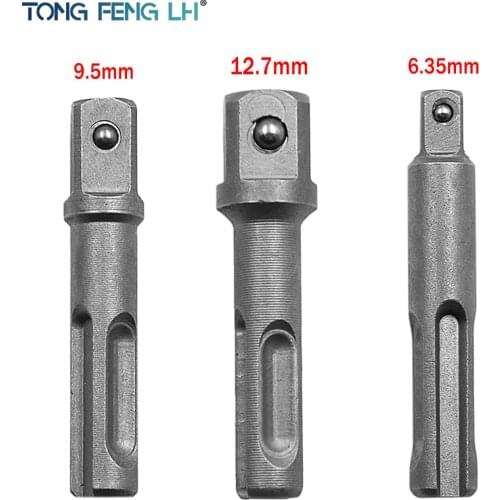 SDS Plus Socket Driver Drills Drill Bit Adaptor 1/4" 3/8" 1/2" Chrome Vanadium Steel Socket Adapter SDS Power Drill Bit