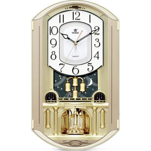 3d Large Wall Clock Vintage Creative Music Whole-time Timing Pendulum Clock Art Retro-Decorative Relogio De Parede Decor SC046