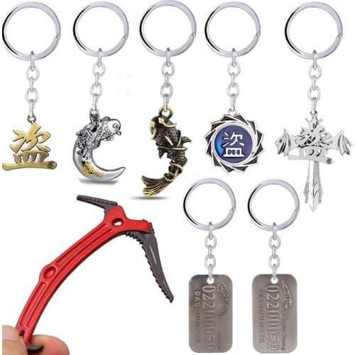 New Movie Tomb Raider Keychain Laura Pickaxe Ice Axe Red Metal Keyring Holder Men Chaveiro Car llaveros Souvenir