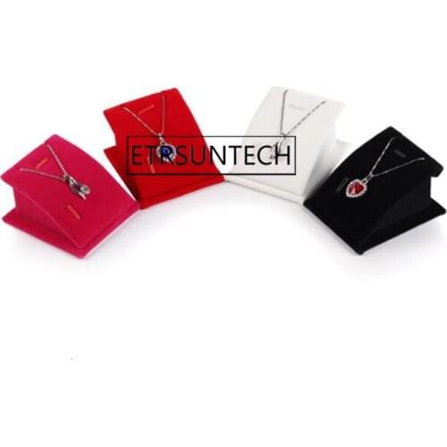 100pcs Jewelry Holder Necklace Pendant Display Showcase Fleece Velvet Base Boutique Rack Organizer Soft Mount Stand Accessories