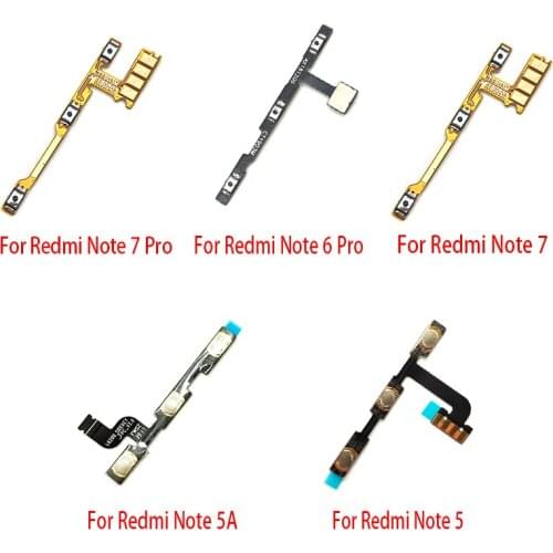 20Pcs/Lot Volume Button Power Switch On Off Button Flex Cable For Xiaomi Redmi Note 2 3 4 4X 5 5A 6 7 9 Pro 9S