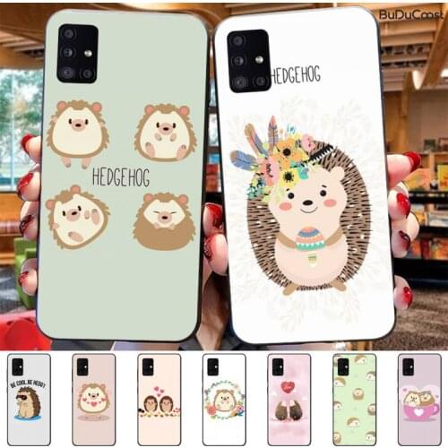 Hrmes Animal Hedgehog Soft Phone Case Cover For Samsung Galaxy A7 A8 A6 Plus A9 2018 A50 A70 A20 A30 A40