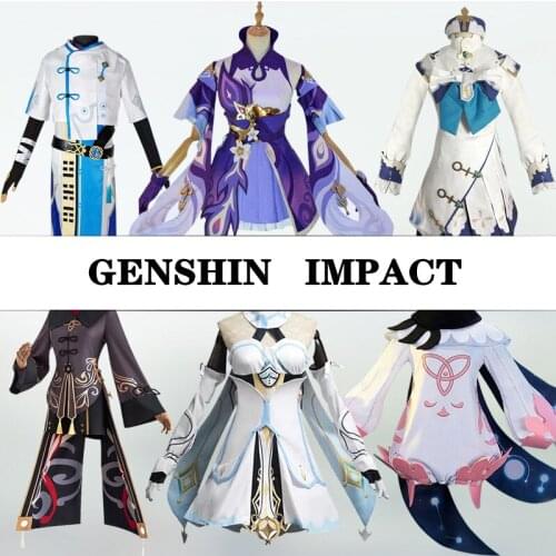 Game Genshin Impact Cosplay Venti Hutao Keqing Paimon Klee Chongyun Barbara Lumine Lisa Costumes Halloween Woman Clothes Dress