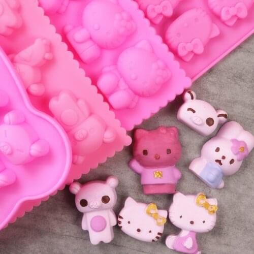 10 Even Lace Kitty Silicone Chocolate Fondant Cake Mold Cake Decoration Tools Kitchen Baking Mold A056