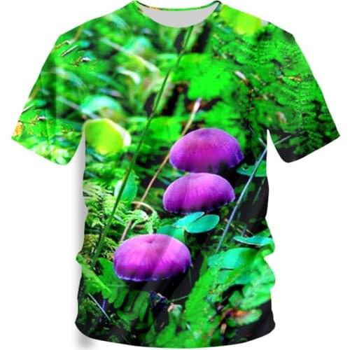 Fashion Funny Poisonous Mushrooms T-shirt Men T Shirt Beautiful Print Harajuku Tops Tee Casual Camiseta 3d Tshirt 6XL