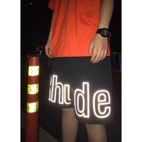 Rhude Reflective Shorts Men Techwear Big Letter Logo Pantalones Cortos 2020 Summer Casual Oversize Men Clothing Breechcloth