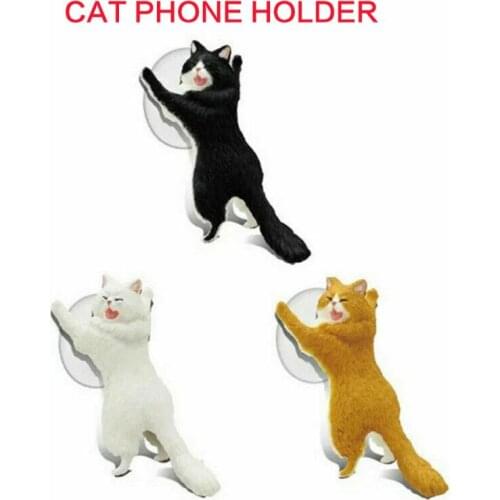 Cute Cat Desktop Stand Phone Holder Accessories For Mobile Phones PVC Smart Phone Bracket For iPhone Samsung Huawei Xiaomi Etc