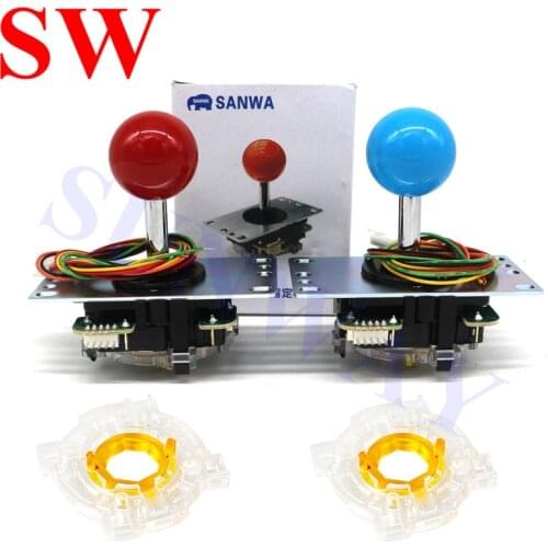 2pcs/Lot Original Japan Sanwa Joystick JLF-TP-8YT Fighting rocker with Topball and Octagonal restrictor for arcade game part