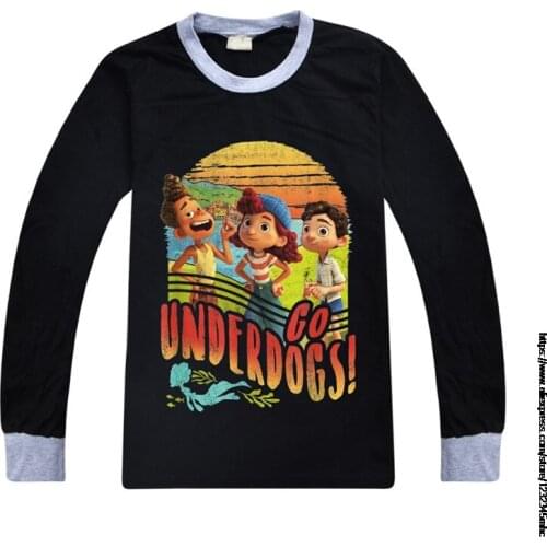 Autumn Winter Pajamas Boys Girls T-shirt Kids Long Sleeves Tops Hip Hop Luca Print Party Luca Top Tees For Children