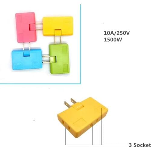 One In Three Converter 180 Degree Rotation Extension Plug Multi plug Mini Slim Wireless Outlet Travel Adapter Light Socket