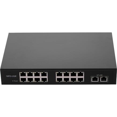ZWD-16+2BZQN 16FE + 2GE POE Switch with 16 POE Ports 2 Gigabit Uplink IEEE 802.3af Standard POE Switch Power for IP Camera