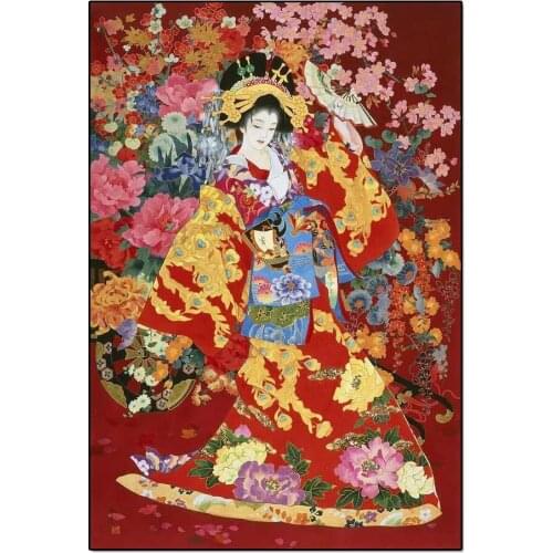 Full Drill DIY Japanese Geisha Woman 5D Diamond Painting Cross Stitch Diamond Embroidery Patterns rhinestones Mosaic Decor