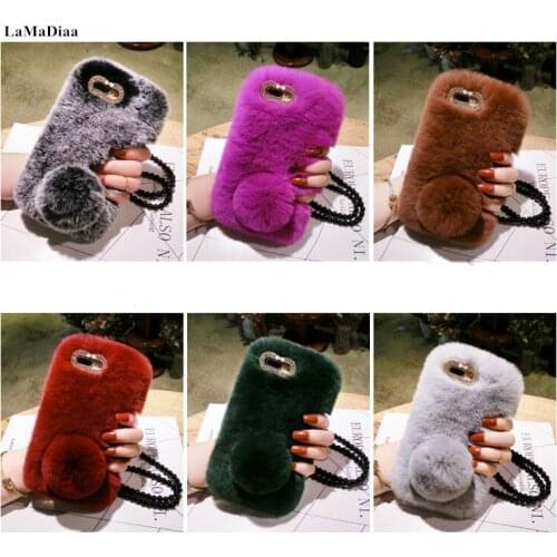 Luxury Rabbit Fur Case For Xiaomi Redmi 9 9A 9T Pro Note9Pro Max Note9S Note8 Pro Cover Winter Soft Furry Shell Plush Phone Case