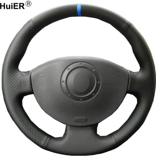 HuiER Hand Sewing Car Steering Wheel Cover For Renault Megane 2 2003-2008 Scenic 2 2003-2009 Kangoo 2008 Braid on Steering-Wheel