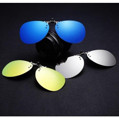 Sunglass Clip Eyeglasses Vintage Trendy Night Vision Unisex Removable Round Frame UV400 Lenses Sunglasses Driving Eyewear