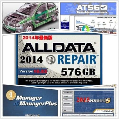 High quality Alldata V10.53 auto repair diagnostic OD5 software mi..ll on. 2015 atsg elsawin autodata 1TB HDD FREE SHIP all data