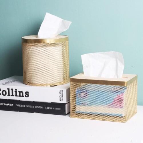 Iron Tissue Box Living Room Pumping Box Home Restaurant Coffee Table Nordic Simple Wrought Iron Wire Mesh Storage Tissue