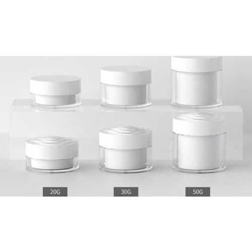 20G 30G 50G 24PCS Empty White Small Plastic Jar Pot Cosmetic Cream Tin Balm Container Mini Container Packaging