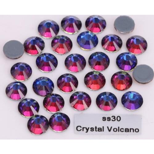 288pcs/Lot, High Quality ss30 (6.3-6.5mm) Crystal Volcano Hotfix Rhinestones / Iron On Flat Back Crystals