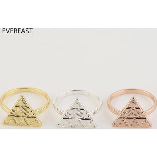 3pc/Set High Quality Big Geometric Triangle Rings Size 6.5 Vintage Style Women Ring Set Jewelry Accessories Free Shipping