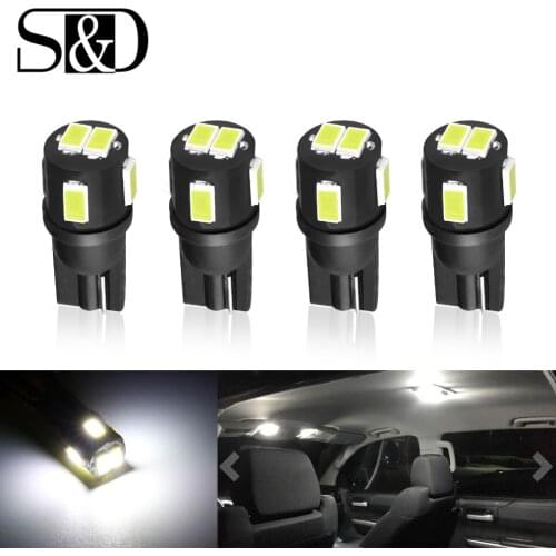 4pcs W5W Led Bulb T10 Led 194 168 12V White Car Lights Clearance Lamp Interior Dome Light Door Parking Bulbs Auto 6000k