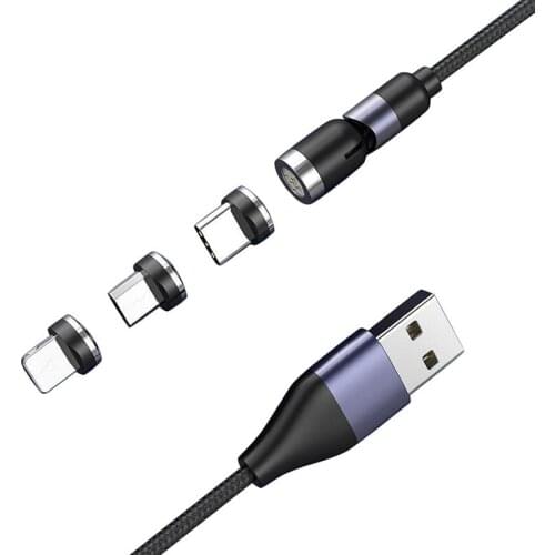 540 Degree Rotating Magnetic Data Cable Three-In-One Strong Magnetic 3A Fast Charging Data Cable Charging Cable