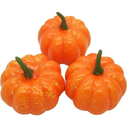 8.5cm Simulation Pumpkin Fake Pumpkin Photo Props Artificial Pumpkin Decor For Kitchen Halloween Party Thanksgiving Ornaments