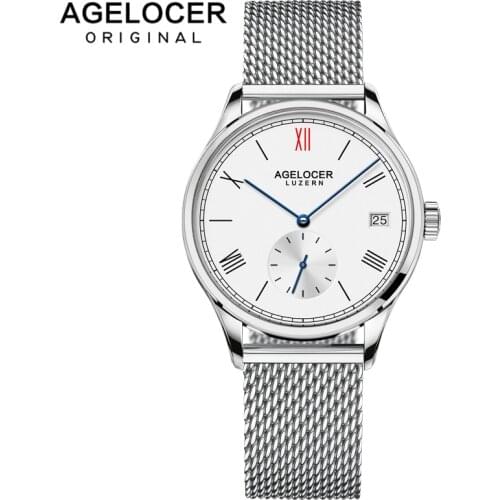 Agelocer Top Brand Luxury Dress Watch Women Waterproof Stainless Steel Watch Automatic Mechanical Watch 1201A9