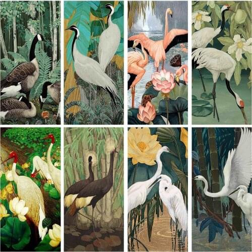 Painting With Diamonds Animals 5D DIY Diamond Embroidery Full Drill Birds Red-crowned crane Picture Of Rhinestone Cross Stitch