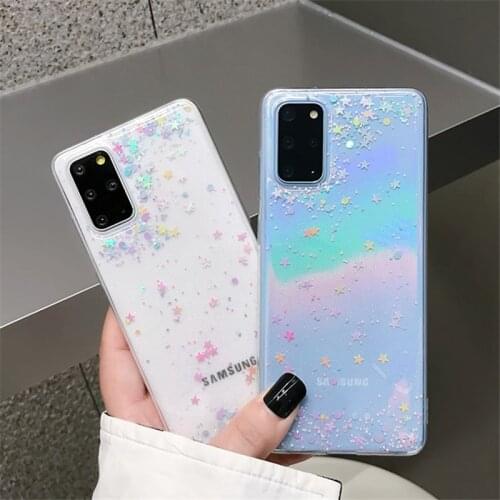 Fashion Glitter Dream Sequin Star Slicone Phone Cases For Samsung S7 Edge S10E S20 Ultra S8 S9 PLUS Note 5 8 9 10 Pro Back Cover