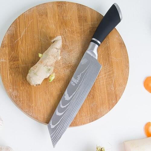 Damascus Pattern Sushi Knife Stainless Steel Beef Sashimi Knife Japanese Chef Cooking Knife Meat Cleaver Kitchen Accessories