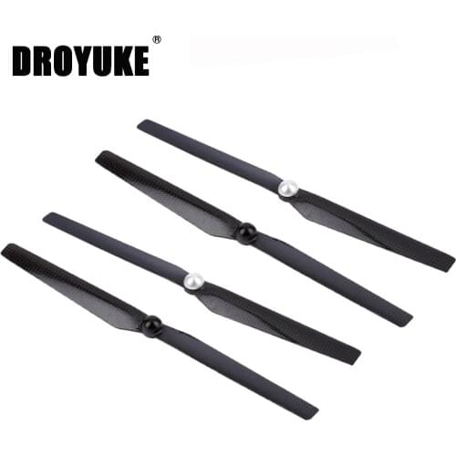 Droyuke 4pcs/lot YUNEEC Q500 1030 Self-lock Carbon Fiber Propeller Self-tighten Prop M8 Quick Release Prop