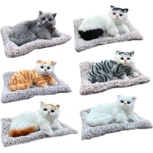 Simulation Cat Plush Toy Activated Carbon Realistic Cat Bamboo Charcoal Purification Real Life Plush Cats Doll Stuffed Lying Cat