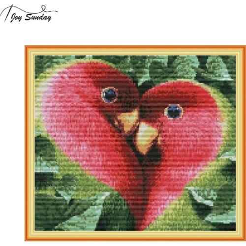Joy Sunday Love Bird New Cross Stitch Kits Full Needlework Embroidery on Canvas DMC DIY Counted Cross Stitch Printed Aida Fabric