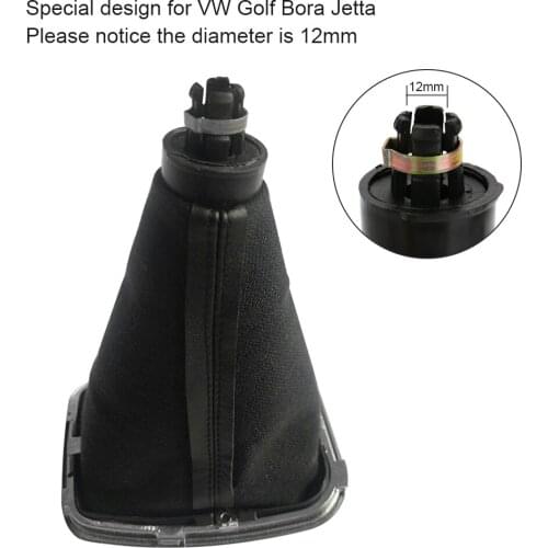 KKMOON New 6 Speed Gear Shift Knob Gaitor Boot Black PU Leather for VW Golf Bora Jetta GTi MK4 1999-2004