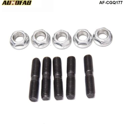 5PCS Turbo Stud & Lock Nut Kit M8x1.25 For Garrett Ball Bearing GT28R GT30R Turbocharge L:40mm AF-CGQ177