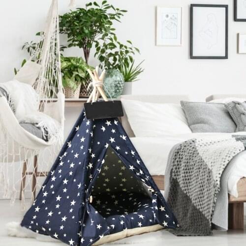 Dog Bed Cat Bed with Cushion Luxery Portable Dog Tents Pet Houses for Small Medium Pet