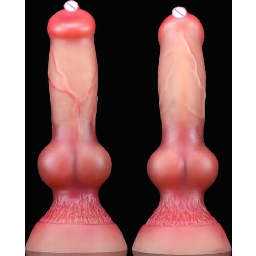 Hot Selling Wolf/Dog Dildo Sex Toys For Women Men Masturbators Thrust Vagginal Anal Butt Plug Fake Penis Faloimetor For Women